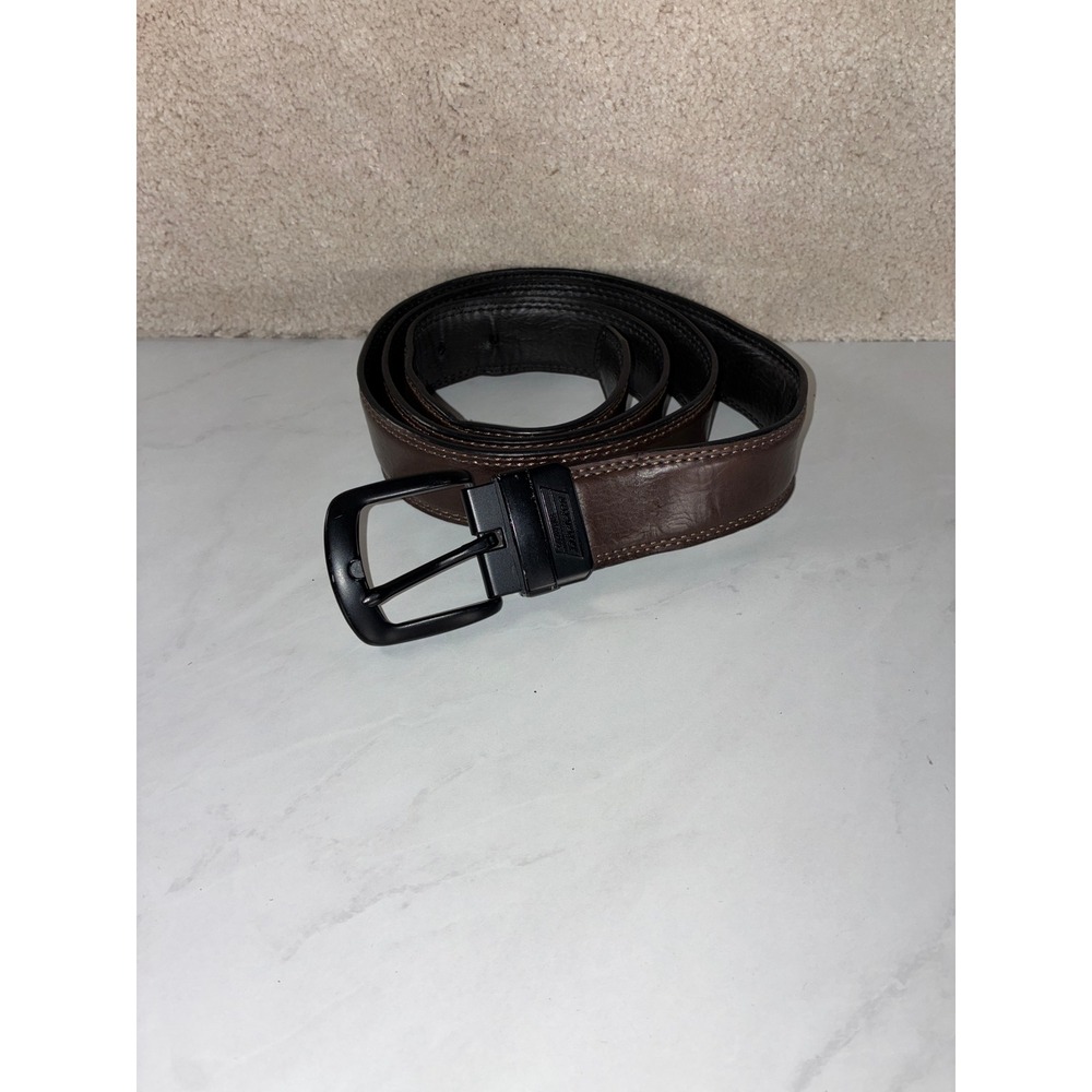 Dickies Brown Belt - 50" - Matte Black Buckle Double Stitch Workwear Gorpcore